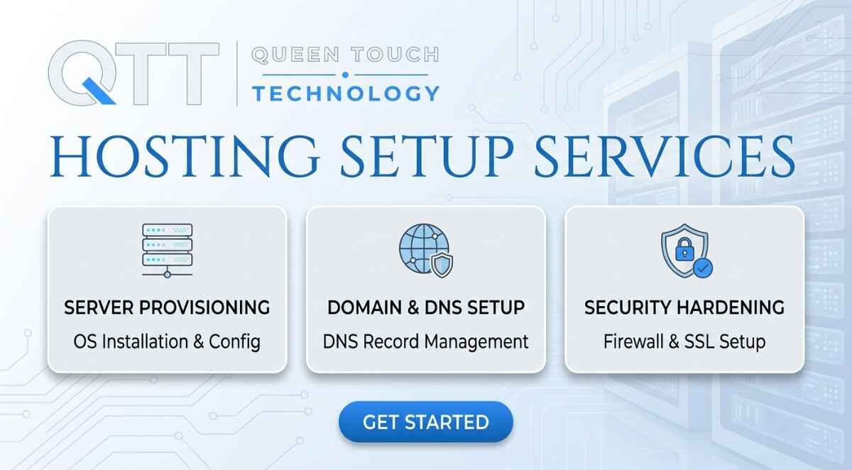 Hosting Setup Services by Queen Touch Technology