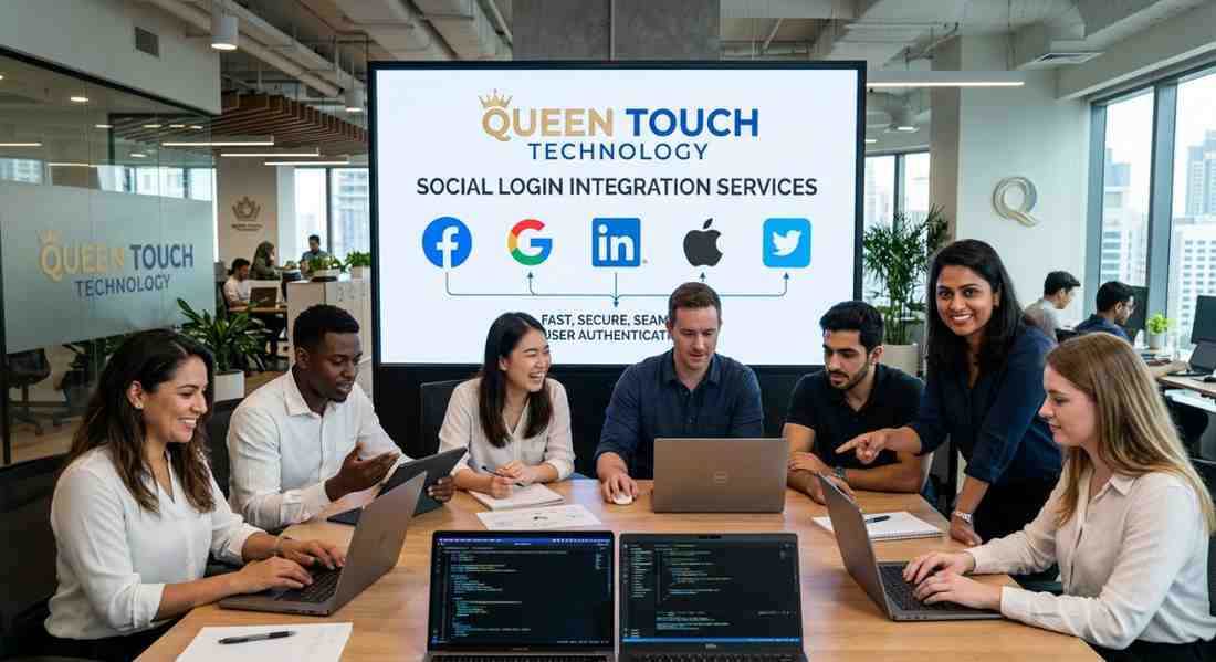 Social Login Integration Services - Queen Touch Technology